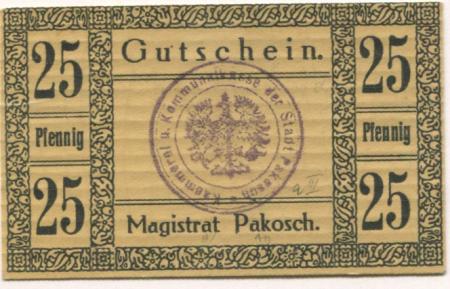 Pakosch (heute: PL-Pakosc) - Stadt - 10.1.1917 - 25 Pfennig 