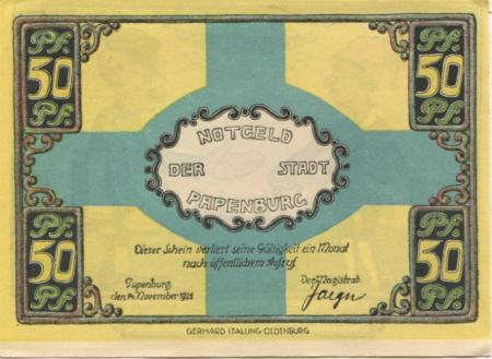 Papenburg - Stadt - 14.11.1921 - 50 Pfennig 