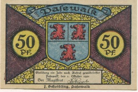 Pasewalk - Stadt - 1.10.1921 - 1.10.1921 - 50 Pfennig 