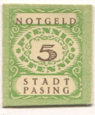 Pasing (heute: München)  - Stadt - -- - 5 Pfennig 