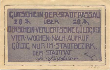 Passau - Stadt - -- - 20 Pfennig 