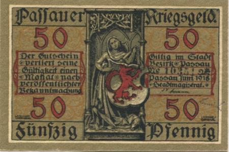 Passau - Stadt - Juni 1918 - 50 Pfennig 