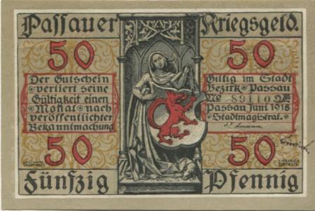 Passau - Stadt - Juni 1918 - 50 Pfennig 