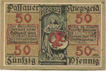 Passau - Stadt - Juni 1918 - 50 Pfennig 