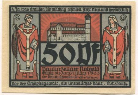 Paulinzella (heute: Königsee) - Gemeinde - - 31.3.1922 - 50 Pfennig 