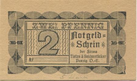 Penzig (heute: PL-Piensk) - Tietze & Seidensticker, Glasfabrik Marienhütte - -- - 2 Pfennig 