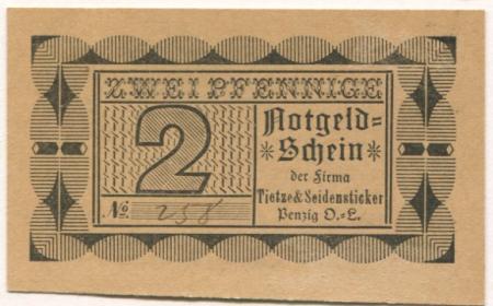 Penzig (heute: PL-Piensk) - Tietze & Seidensticker, Glasfabrik Marienhütte - -- - 2 Pfennig 