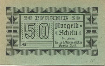 Penzig (heute: PL-Piensk) - Tietze & Seidensticker, Glasfabrik Marienhütte - -- - 25 Pfennig 
