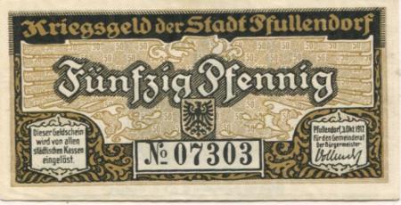 Pfullendorf - Stadt - 3.10.1917 - 31.10.1919 - 50 Pfennig 