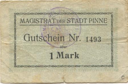 Pinne (heute: PL-Pniewy) - Stadt - -- - 1 Mark 