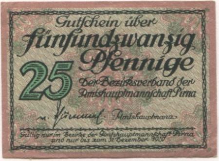 Pirna - Amtshauptmannschaft - - 31.12.1920 - 25 Pfennig 