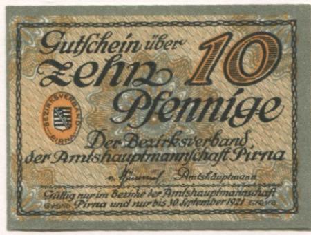 Pirna - Amtshauptmannschaft - - 31.12.1921 - 10 Pfennig 