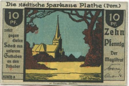 Plathe (heute: PL-Ploty) - Stadt - -- - 10 Pfennig 