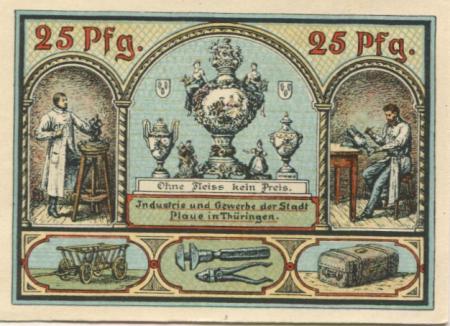 Plaue - Stadt - 30-10.1921 - 25 Pfennig 
