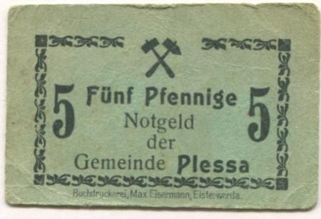Plessa - Gemeinde - -- - 5 Pfennig 