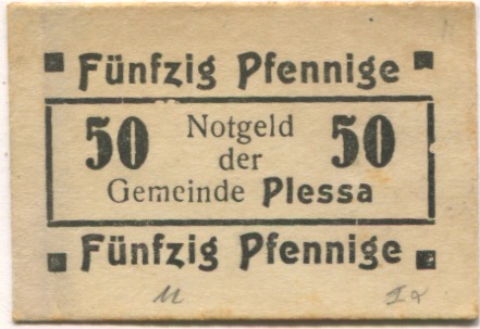 Plessa - Gemeinde - -- - 50 Pfennig 