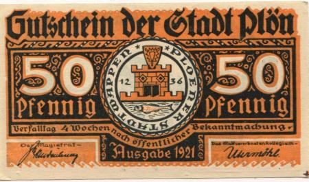Plön - Stadt - 1921 - 50 Pfennig 