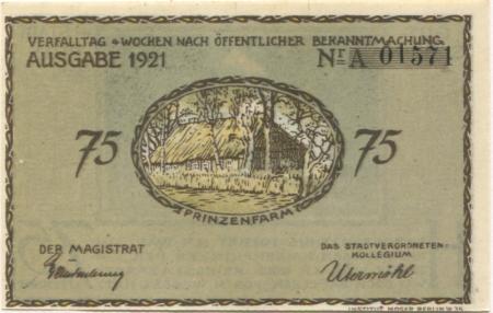 Plön - Stadt - 1921 - 75 Pfennig 