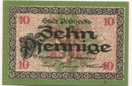 Pößneck - Stadt - -- - 10 Pfennig 