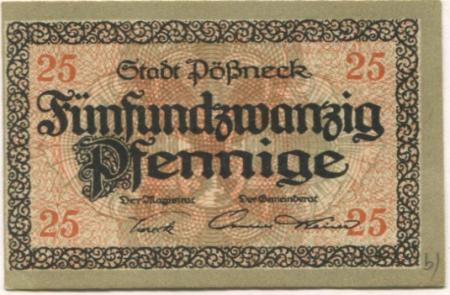 Pößneck - Stadt - -- - 25 Pfennig 