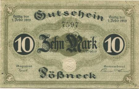 Pößneck - Stadt - - 1.2.1919 - 10 Mark 