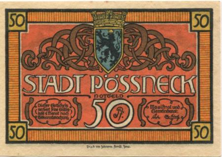 Pößneck - Stadt - -- - 50 Pfennig 