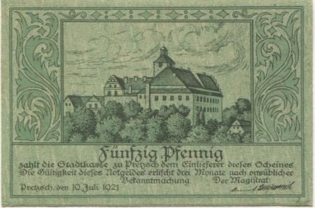 Pretzsch - (heute: Bad Schmiedeberg) - Stadt - 10.7.1921 - 50 Pfennig 