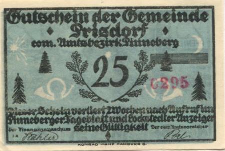 Prisdorf - Gemeinde - -- - 25 Pfennig 