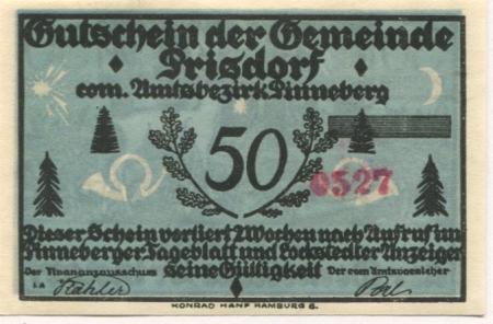 Prisdorf - Gemeinde - -- - 50 Pfennig 