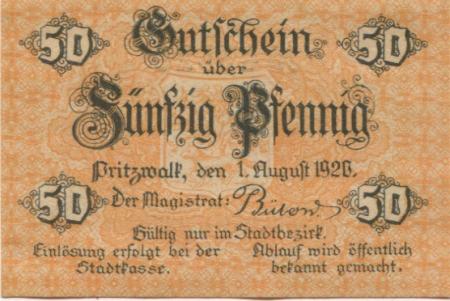 Pritzwalk - Stadt - 1.8.1920 - 50 Pfennig 