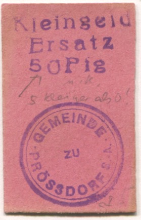 Prößdorf (heute: Lucka) - Gemeinde - -- - 50 Pfennig 