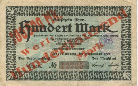 Quedlinburg - Stadt - -- - 100000 Mark 