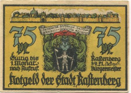 Rastenberg (Bad) - Stadt - -1.9.1921 - 75 Pfennig 