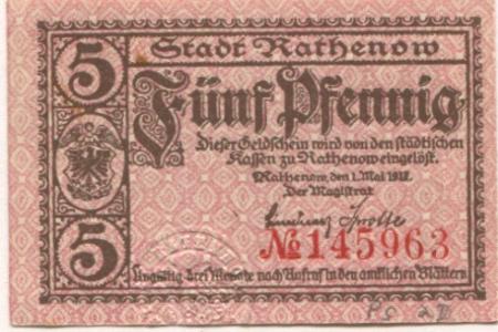 Rathenow - Stadt - 1.5.1917  - 5 Pfennig 