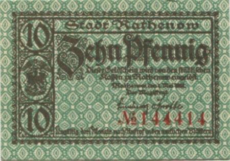 Rathenow - Stadt - 1.5.1917  - 10 Pfennig 
