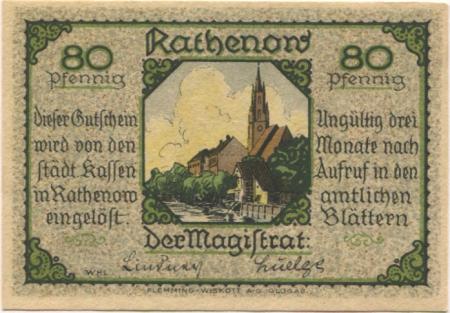 Rathenow - Stadt - -- - 80 Pfennig 