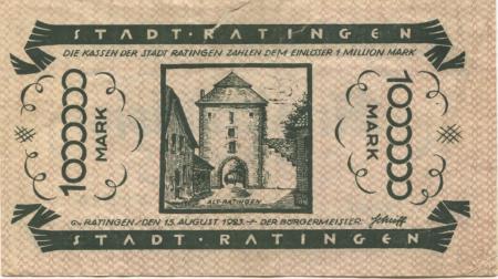Ratingen - Stadt - 15.8.1923 - 1 Million Mark 