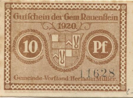 Rauenstein (heute: Frankenblick) - Gemeinde - 1920 - 10 Pfennig 