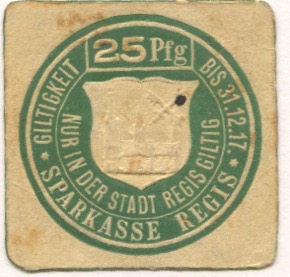 Regis - Sparkasse - - 31.12.1917 - 25 Pfennig 