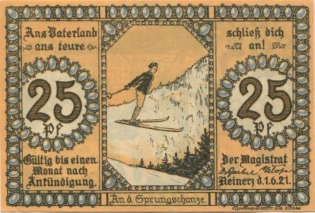 Reinerz (Bad) (heute: PL-Duszniki-Zdrój) - Stadt - 1.6.1921 - 25 Pfennig 