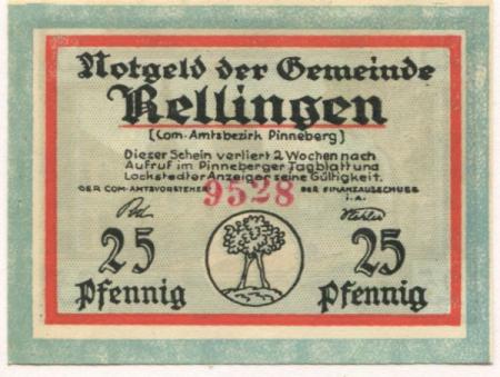 Rellingen - Gemeinde - -- - 25 Pfennig 