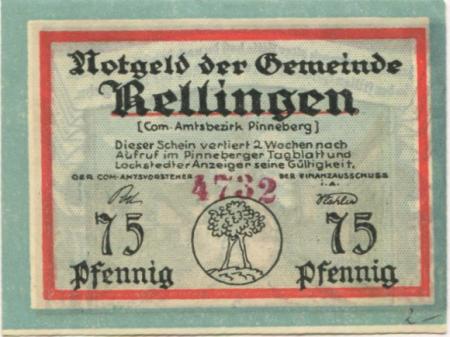 Rellingen - Gemeinde - -- - 75 Pfennig 