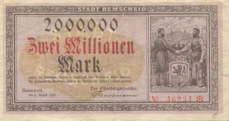 Remscheid - Stadt - 11.8.1923 - 2 Millionen Mark 