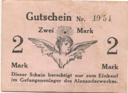 Remscheid - Nahmer, A. van der, Alexanderwerk AG, Maschinenfabrik, Gefangenenlager - -- - 2 Mark 