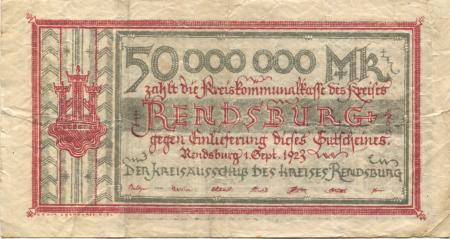 Rendsburg - Kreis - 1.9.1923 - 50 Millionen Mark 