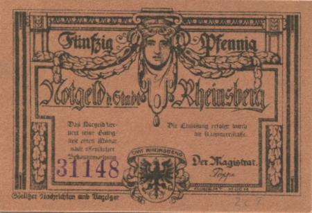 Rheinsberg - Stadt - -- - 50 Pfennig 