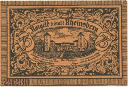 Rheinsberg - Stadt - -- - 75 Pfennig 