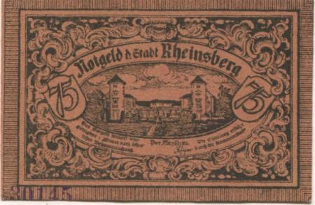 Rheinsberg - Stadt - -- - 75 Pfennig 
