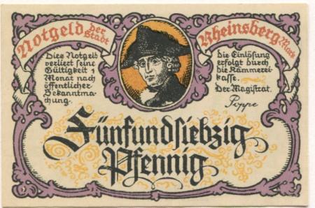 Rheinsberg - Stadt - -- - 75 Pfennig 