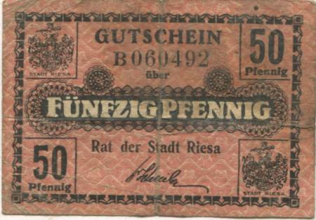 Riesa - Stadt - - 31.12.1919 - 50 Pfennig 